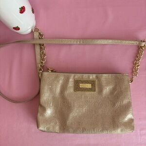 Betsey Johnson Metallic Gold Metallic Crossbody Bag EUC